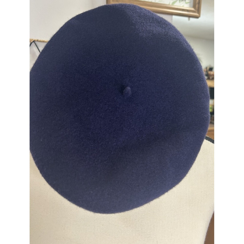 P. R. T. Ultrabasque 100% Wool Felt Unisex Navy Blue Made In Czech Republic - Picture 2 of 6